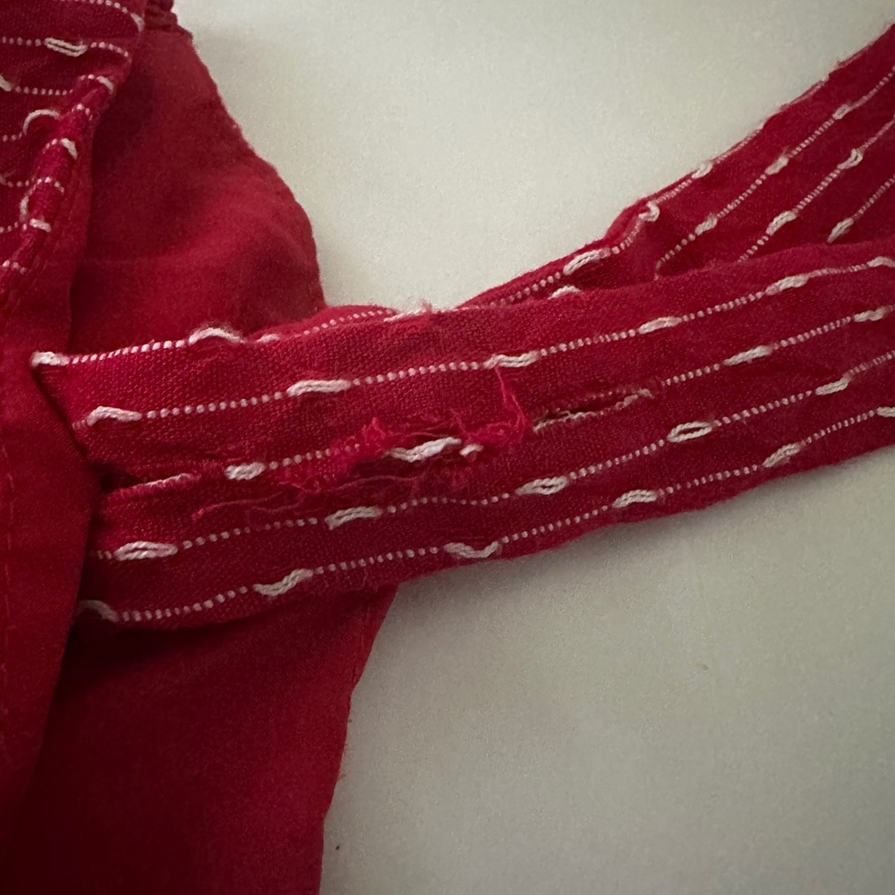Pomander Place Tuckernuck Geneva Textured Smocked Maxi Dress Red S Boho Coastal - Picture 10 of 10